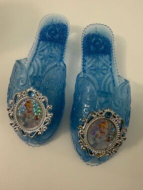 Disney Blue Glitter Cinderella Dress Shoes for Kids